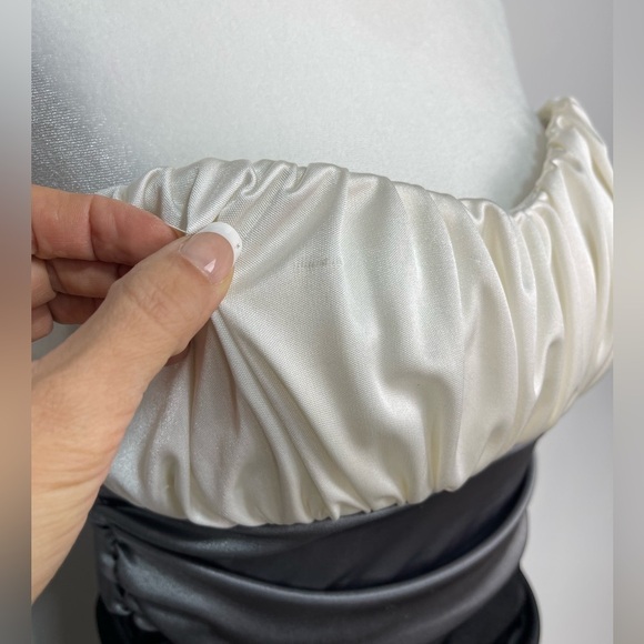 Speechless black white gray strapless ruched night out dress women’s size L - Picture 8 of 15